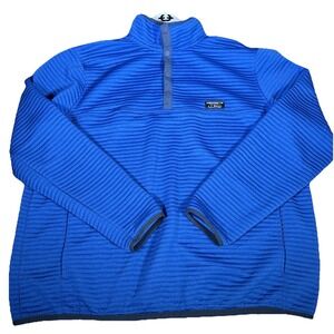 LL Bean Sweatshirt Mens XXL Tall Blue Airlight Knit Pullover Quilted 1/4 Snap
